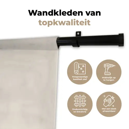 Halve cirkels - Aardetinten - Grafisch Wandkleed katoen klein -sfeer2