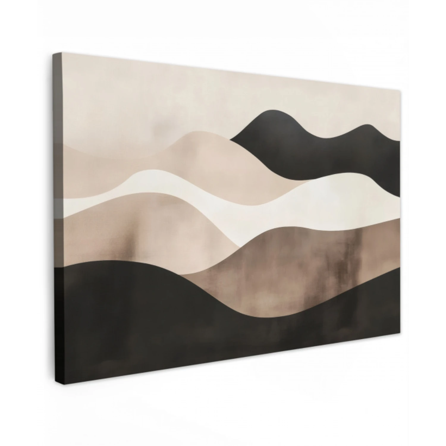 Abstract - Landschap - Golven - Crèmekleur canvas 2cm klein -z3d