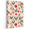 Tulpen - Modern - Roze Tuinposter op houten frame 2 cm dik klein -3d