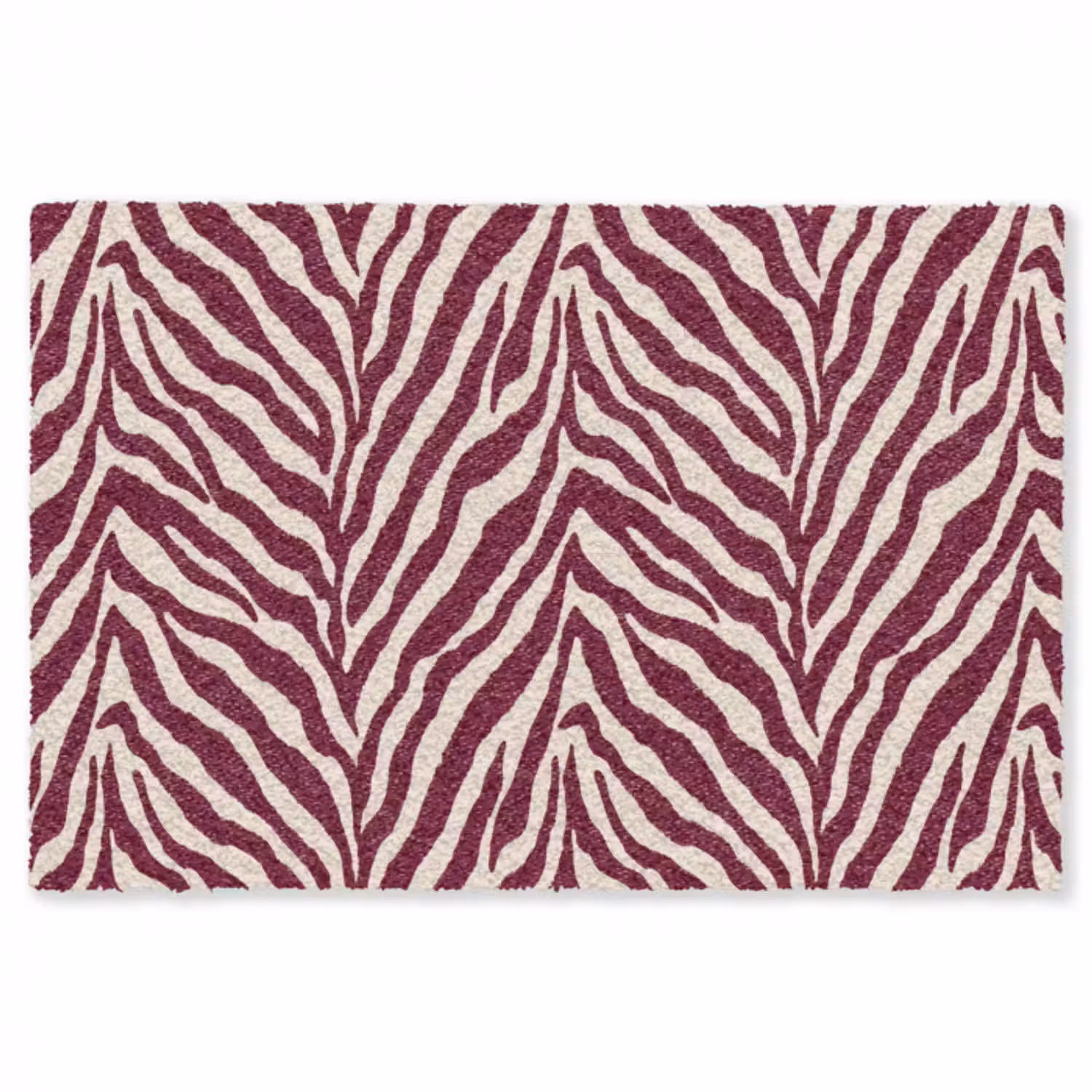 Teppich - Zebra - Motiv - Bordeaux - Rot