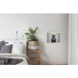 Otter - Wc-borstel - Bril - Zwart - Wit textielposter latten blank klein -woonkamer