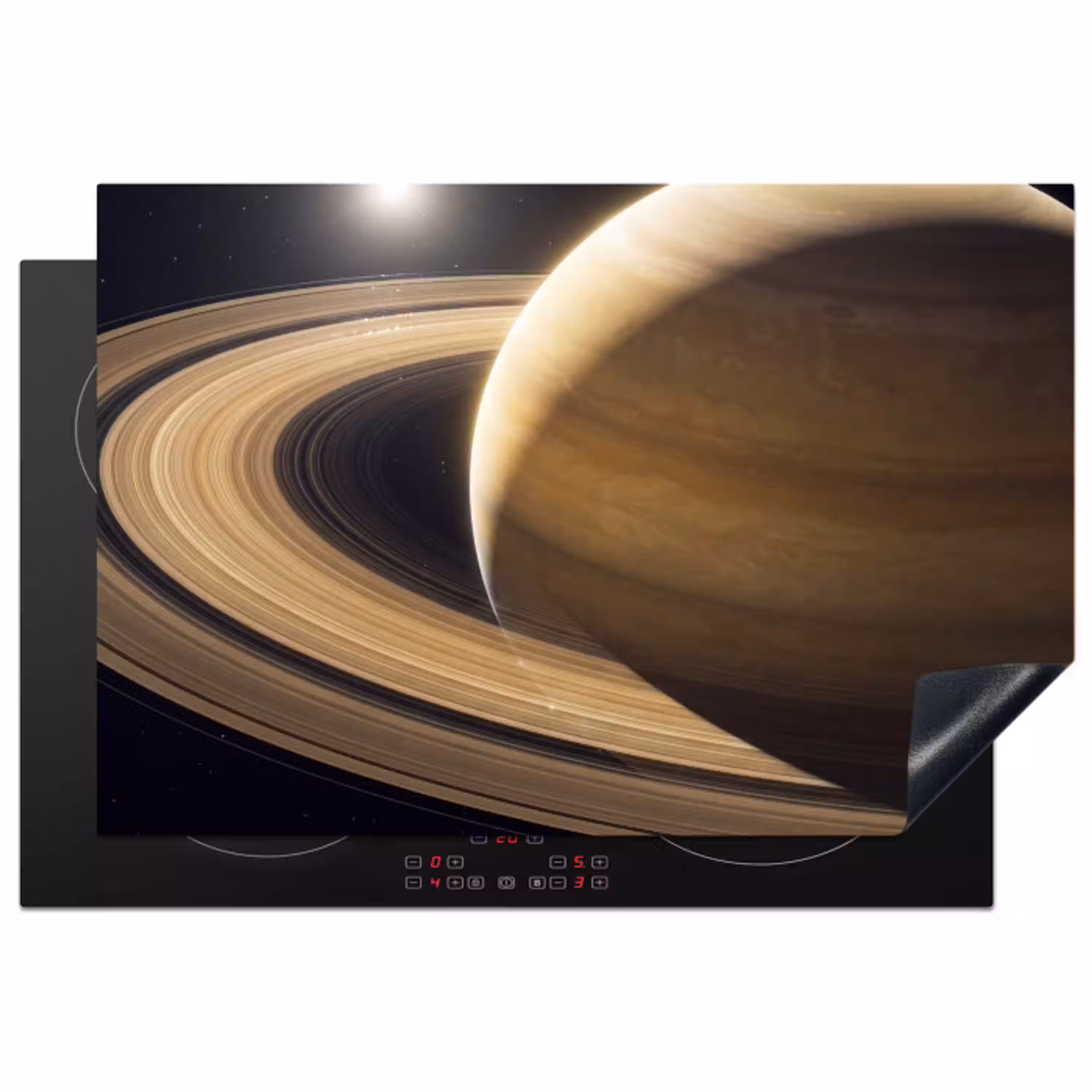 Planeet - Ringen - Ruimte Inductie beschermer vinyl 3mm klein -3d