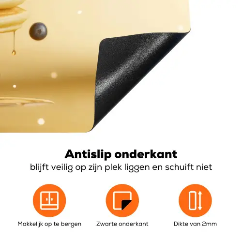 Pannenkoeken - Eten - Honing - Geel Inductie beschermer vinyl 3mm klein -zzzzzzz-td-onderkant