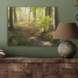 Bos - Bomen - Pad - Zon - Planten - Bladeren - Natuur PET vilt klein -sfeer2