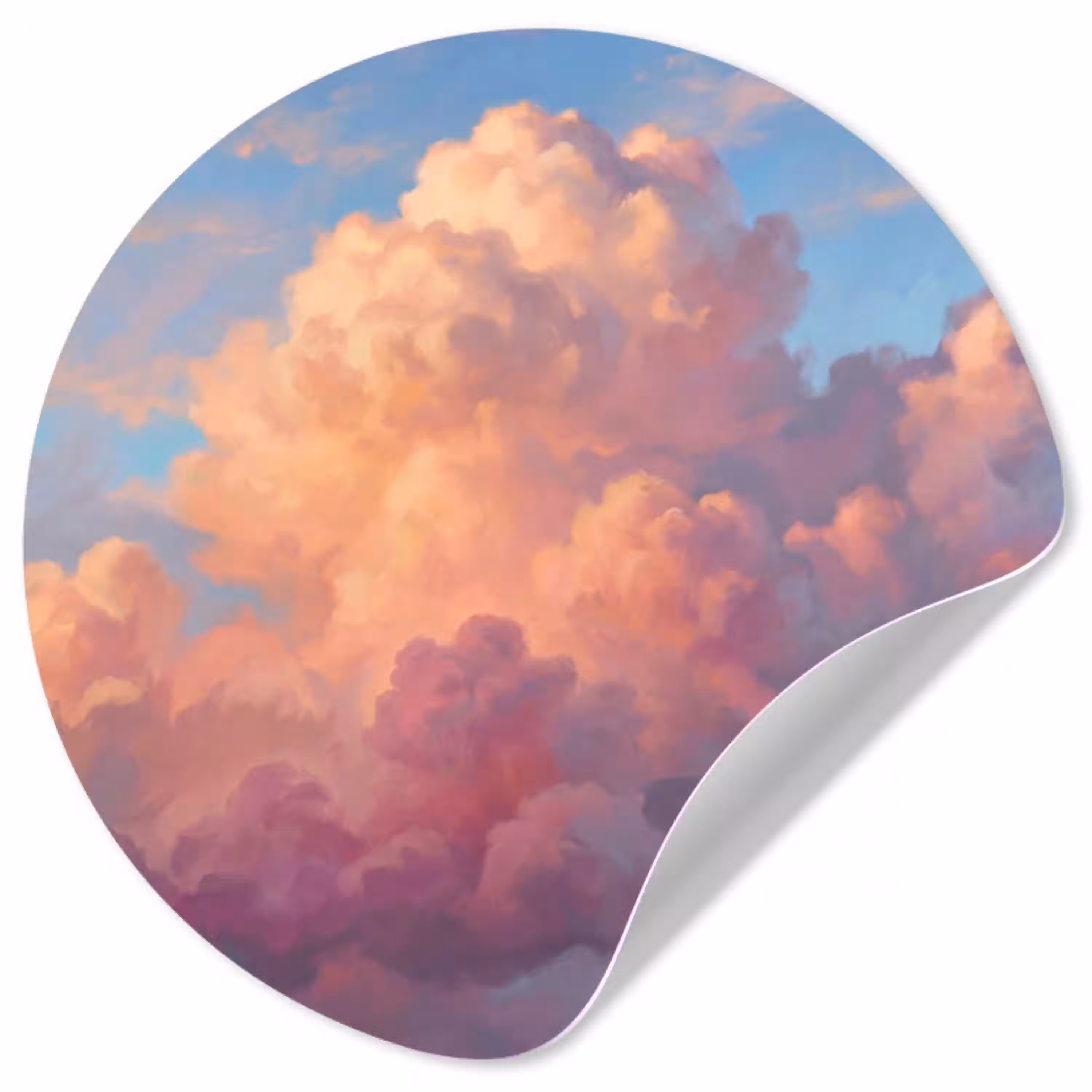 Wolken - Lucht - Natuur - Abstract - Kleurrijk Wandcirkel behangsticker klein -3d