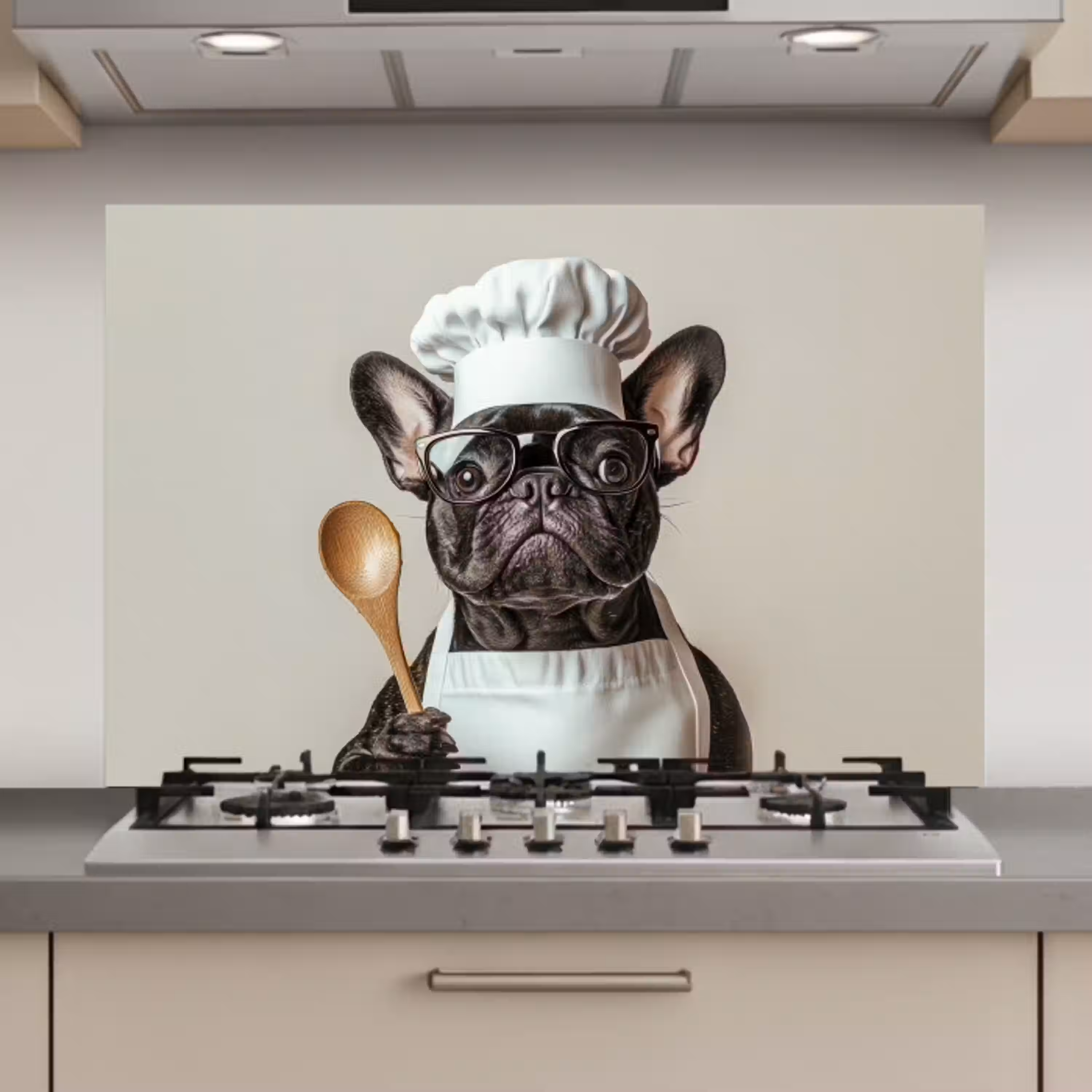 Bril - Hond - Kok keuken achterwand spatscherm klein -3d_website