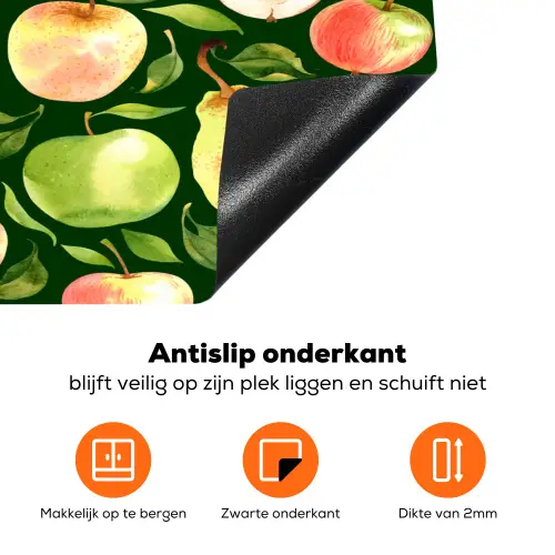 Appels - Peren - Fruit - Groen Inductie beschermer vinyl 3mm klein 276 -zzzzzzz-td-onderkant