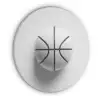 Basketbal - Wit - Schaduw - Lijnen Akoestische PET Vilt - Rond klein -3d