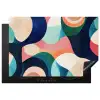 Abstract - Blauw - Roze Inductie beschermer vinyl 3mm klein -3d