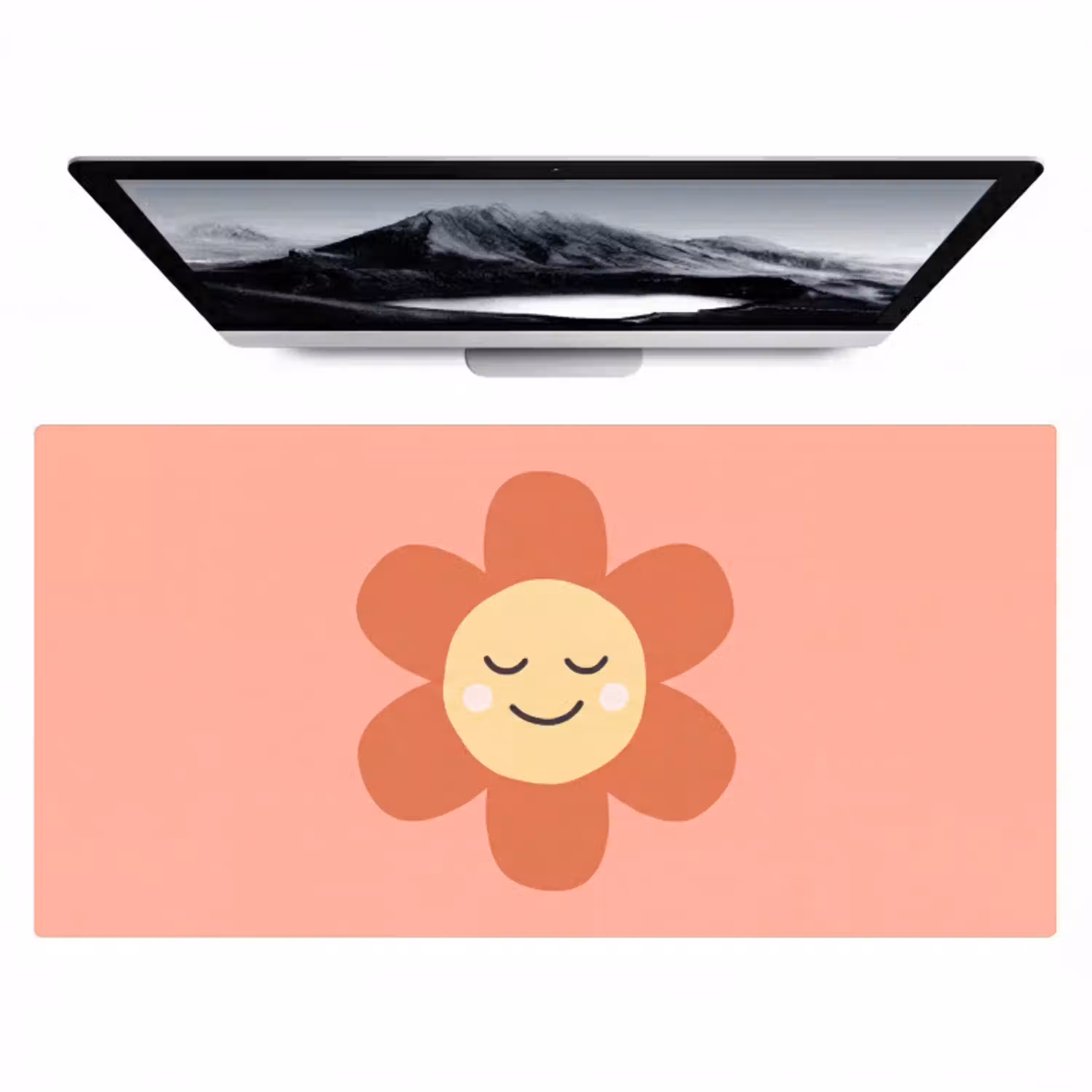 Bloemen - Tekenfilm - Kind - Roze Muismat XXL klein -zzz3d