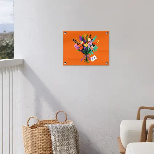 Kaartje - Boeket - Bloemen tuinposter los doek klein -sfeer8