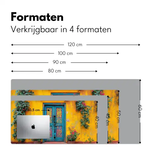 Deuren - Kleurrijk - Planten Muismat XXL klein -sfeer5