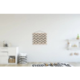 Waaiers - Botanisch - Zwart - Beige textielposter latten blank klein 122 -kinderkamer