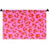 Panter - Rood - Roze Wandkleed katoen klein 269 -zz3d