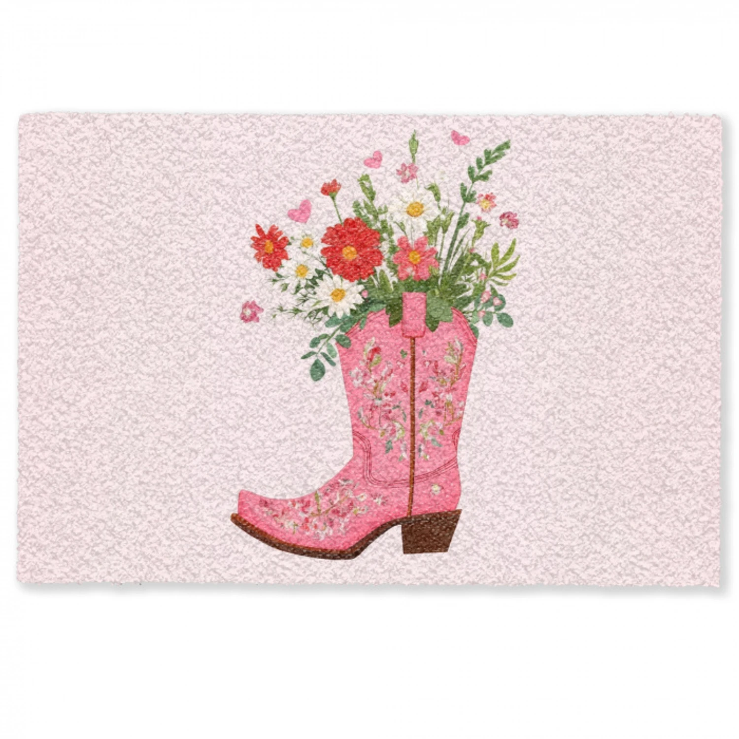 Cowboylaarzen - Roze - Boeket - Bloemen Deurmat klein -zkaufland3d
