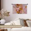 Schilderij - Bloemen - Rustiek - Roze Wandkleed katoen klein -sfeer1