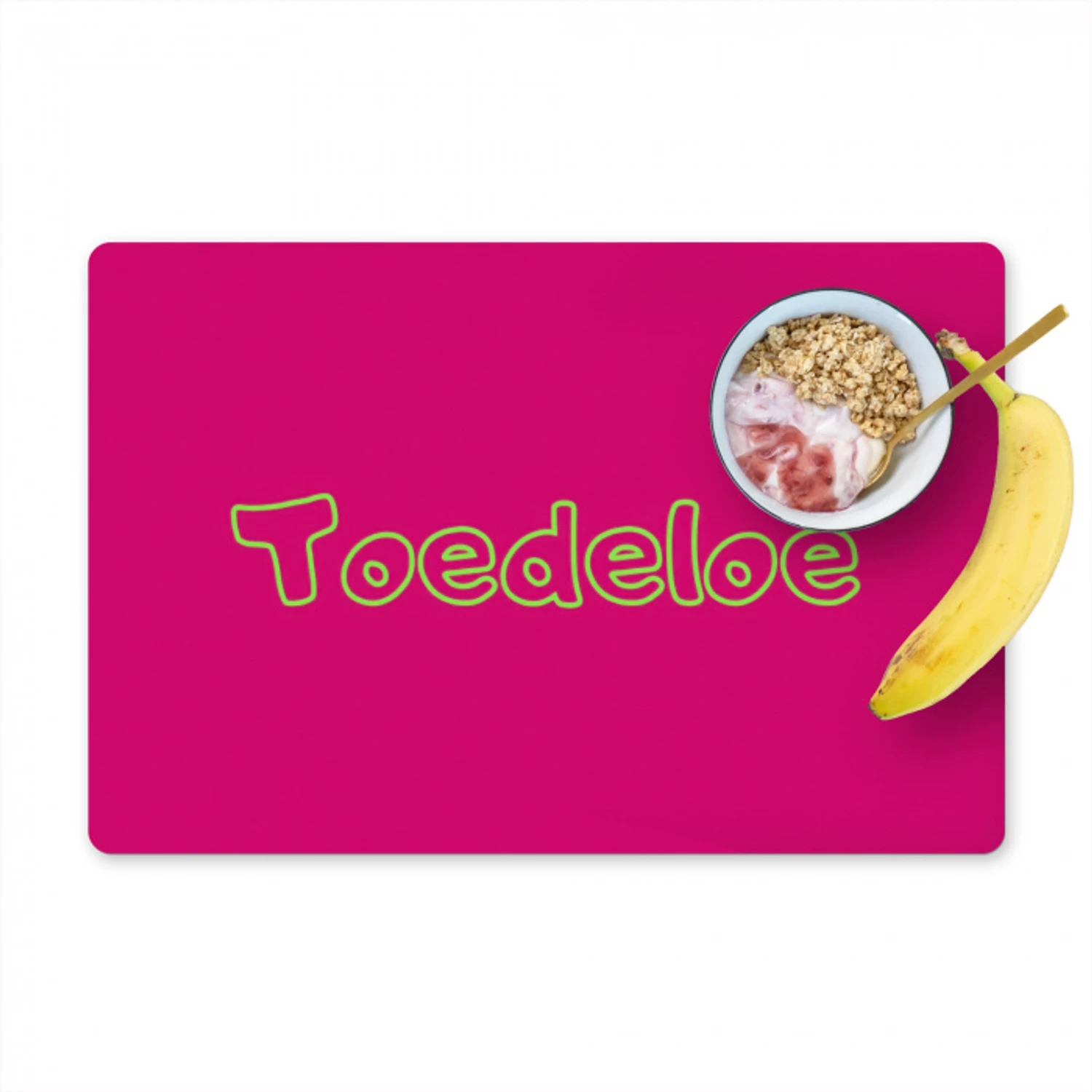 Toedeloe - Groen - Roze Placemat vinyl groot -zzzproduct_Kitchenyeah-website