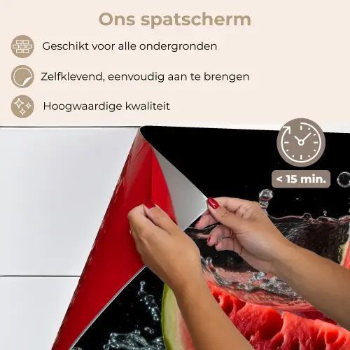 Watermeloen - Zwart - Water - Fruit - Meloen keuken achterwand spatscherm klein -spatscherm_NL