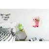 Cowboylaarzen - Roze - Boeket - Bloemen Wandcirkel aluminium klein -kinderkamer