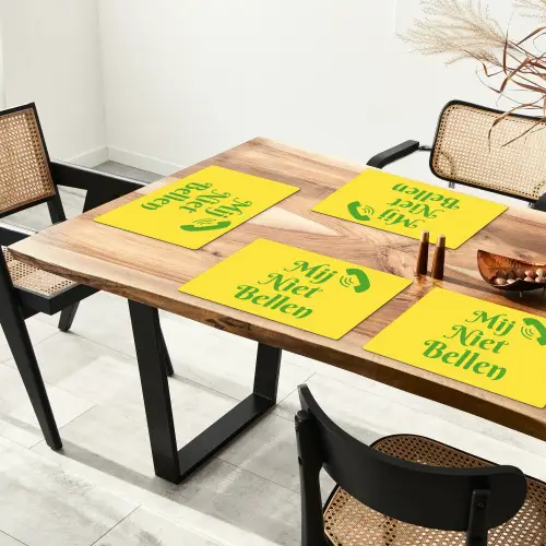 Mij niet bellen - Telefoon - Geel Placemat vinyl groot -zzsfeer4_Kitchenyeah-website