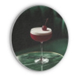 Kers - Cocktail - Rood - Marmer Akoestische PET Vilt - Rond klein -3d