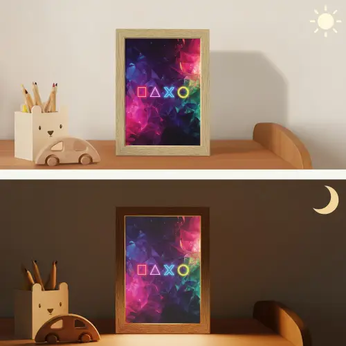 Playstation - Kleurrijk - Abstract - Neon Light Box met kabel klein -sfeer3_kind