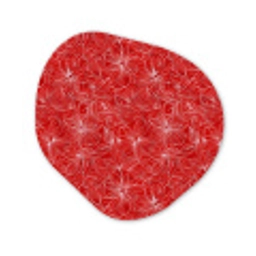 Bloemen - Patroon - Rood Wandcirkel Organisch Aluminium middel 851 -3d