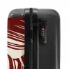 Grote bladeren in rood met beige NBS - Handbagage koffer - Unisex middel -slot