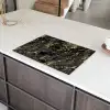 Marmer - Zwart - Goudstructuur Inductie beschermer vinyl 3mm klein 276 -sfeer8