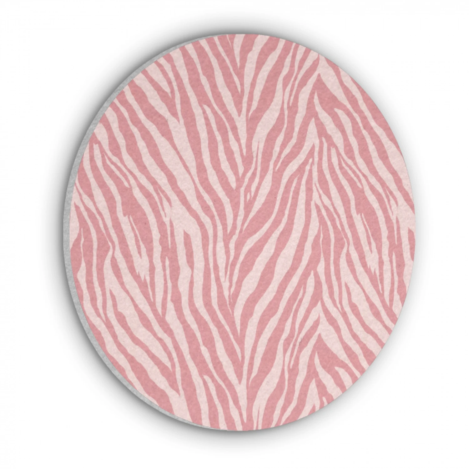 Zebra - Print - Roze Akoestische PET Vilt - Rond klein 838 -3d
