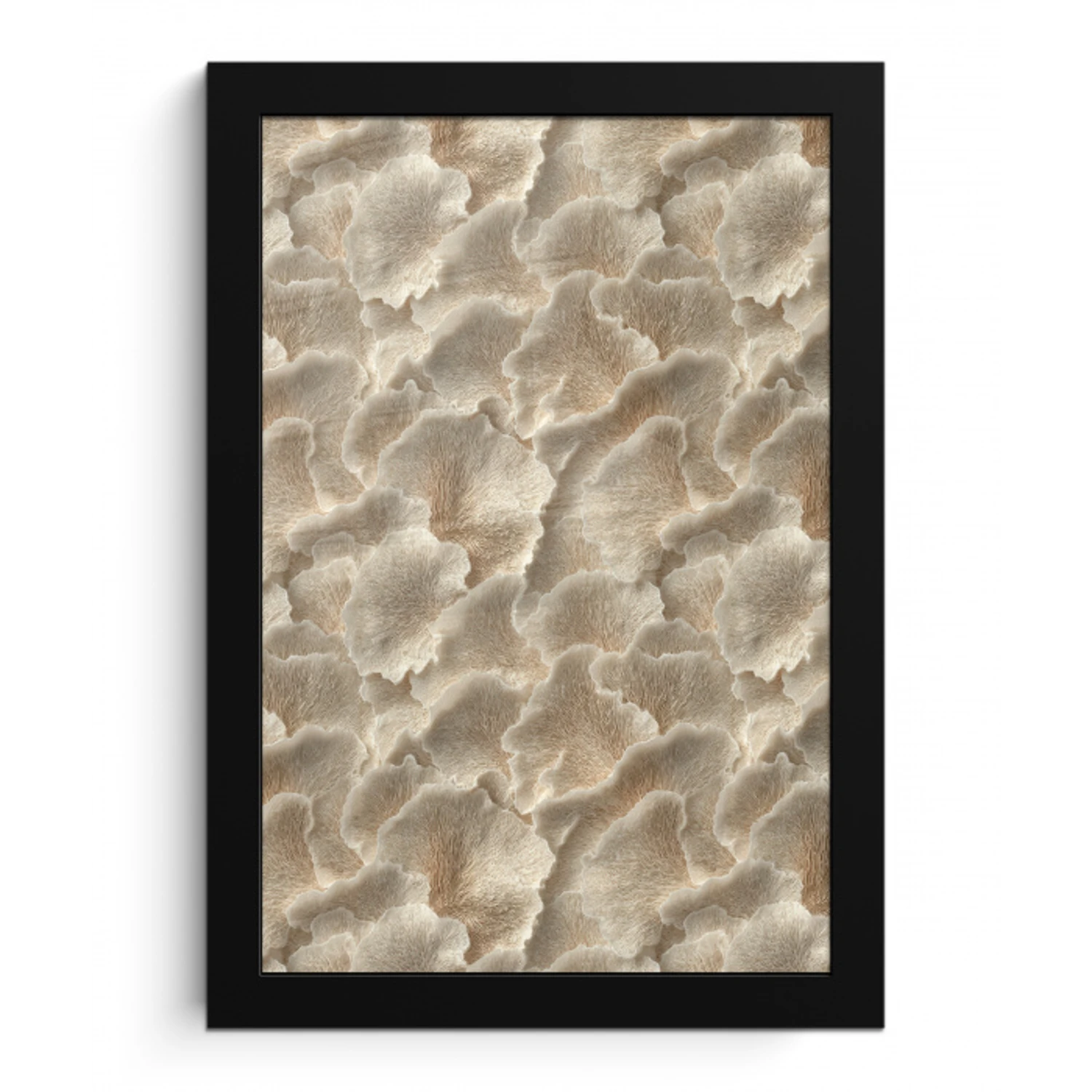 Waaierstructuren - Beige - Vezeltextuur fotolijst zwart zonder passe partout klein 224 -3d