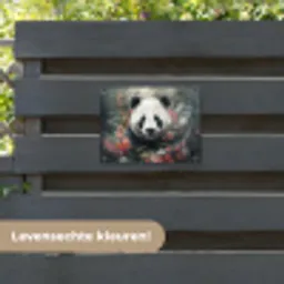 Panda - Wilde dieren - Bloemen - Natuur tuinposter los doek klein -sfeer3