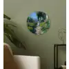 Kat - Vrouw - Bloemen - Huis Wandcirkel kunststof plaat 5mm dik klein -sfeer3