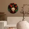 Vrouw - Aardbeien - Frambozen - Bramen - Bessen Wandcirkel kunststof plaat 5mm dik klein -sfeer1