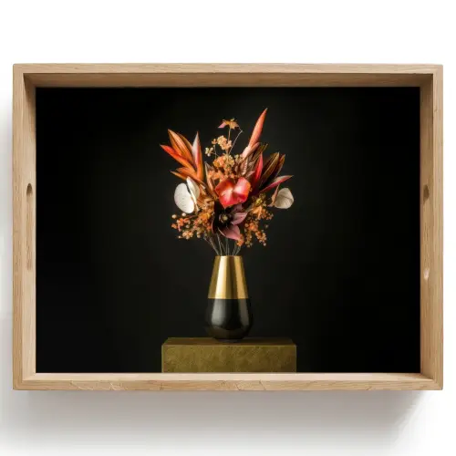 Exotisch - Boeket - Vaas - Goud Dienblad Rechthoek middel -z3d_shopping