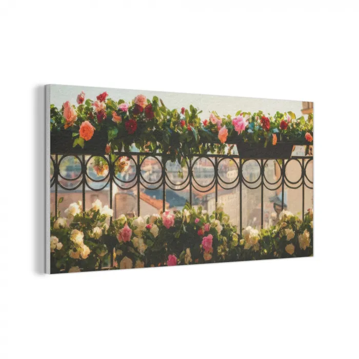 Bloemen - Hek - Stadszicht - Zomer PET vilt middel -3d