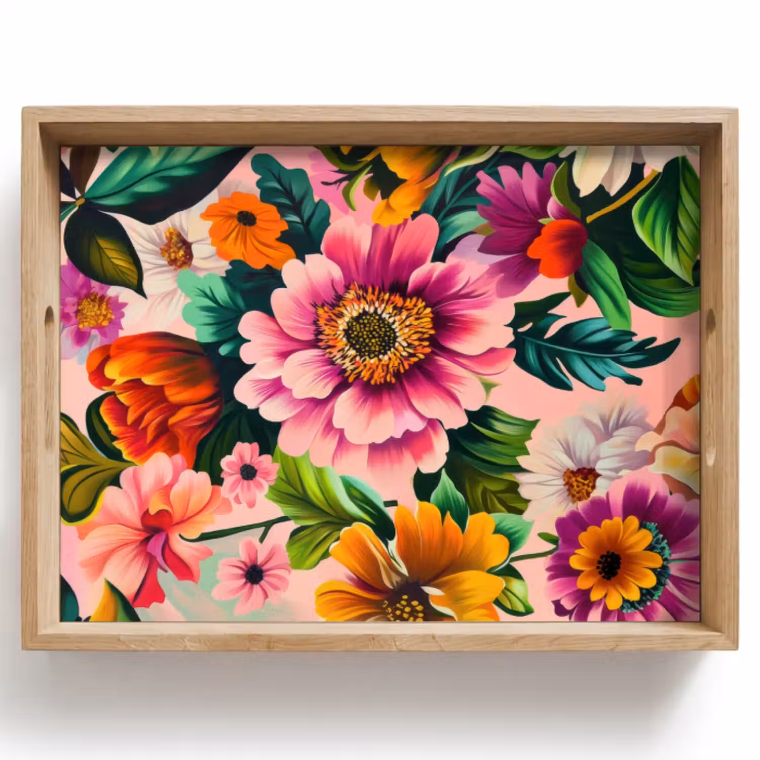 Dienblad - Bloemen - Kleurrijk - Roze