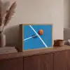 Basket - Bal - Blauw - Zwevend Light Box met batterij (Wandlamp) middel -sfeer2