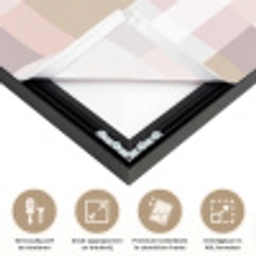 Ruitpatroon - Aardetinten - Minimalistisch Textielframe zwart klein 947 -USP_feed_closeupNL