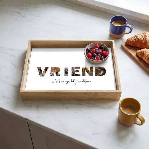 Vriend - Lettercollage Dienblad Rechthoek middel -sfeer2
