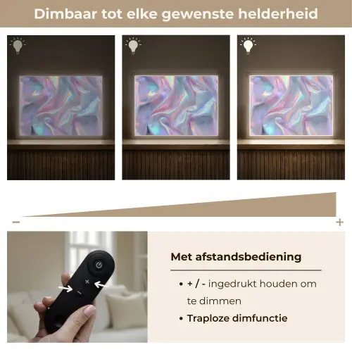 Golvend - Pasteltinten - Glanzend - Stof Light Box met batterij (Wandlamp) middel -USP_dimbaarNL