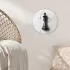 Schaakstuk - Koning - Zwart - Marmer Wandcirkel plexiglas klein -sfeer5
