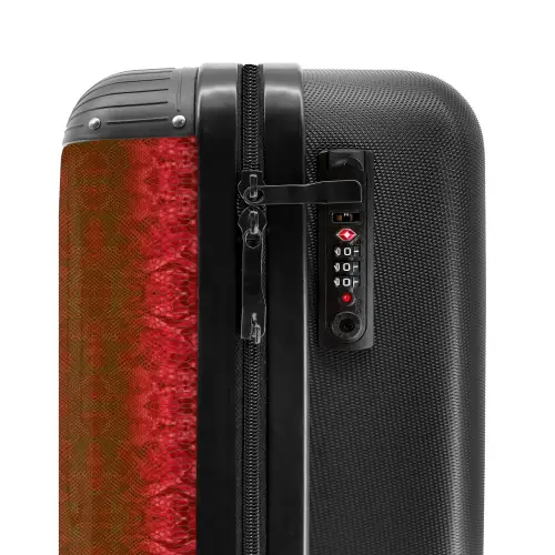 Dieprood slangenhuid met symmetrische schubstructuur NBS - Handbagage koffer - Volwassenen Unisex middel -slot