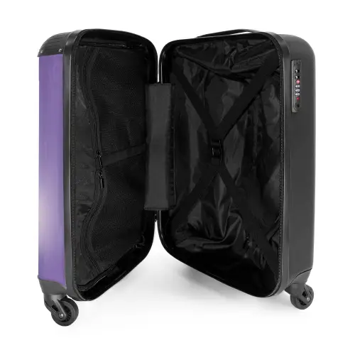 Gele auto met roze vlammen NBS - Handbagage koffer - Unisex middel -binnenkant
