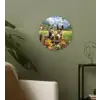 Ezels - Bloemen - Zomers Wandcirkel kunststof plaat 5mm dik klein -sfeer3