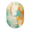 Kunst - Abstract - Blauw - Wit Wandcirkel Ovaal Forex klein -3d