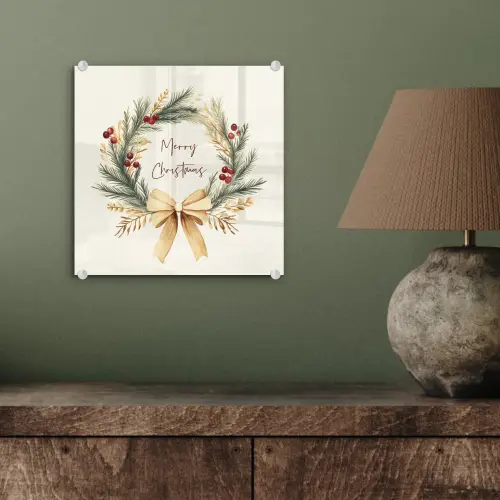 Kerstkrans - Kerst - Goud - Beige plexiglas 5mm klein -sfeer3