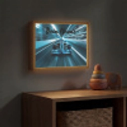 Race - Auto - Formule 1 - Jongens - Blauw Light Box met batterij (Wandlamp kind) middel -sfeer5_kind