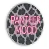 Panterprint - Zwart - Neonletters - Roze Akoestische PET Vilt - Rond klein -3d