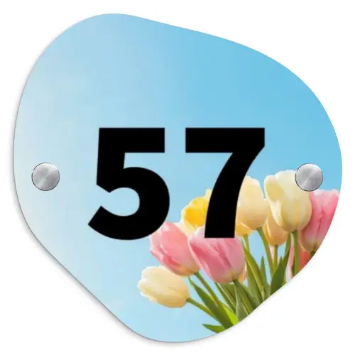 Gekleurde tulpen lucht - Traditioneel Naambord Organisch middel -3d